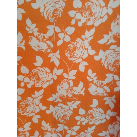 LuLaRoe Monroe Kimono With Fringe Open Waterfall Front - L- Orange/ White Floral - Picture 14 of 16